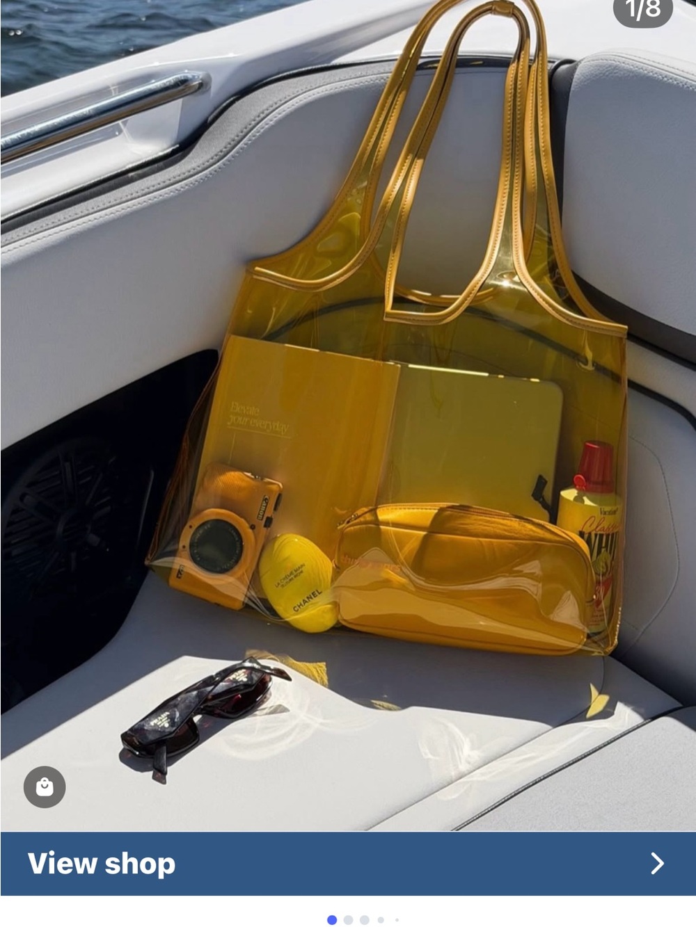Transparent Yellow PVC Shoulder Tote Bag